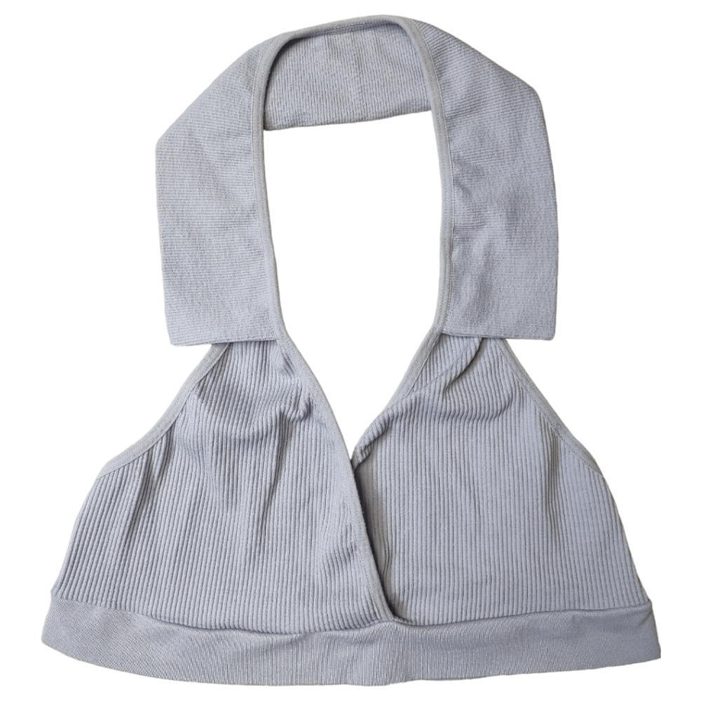 Urban Outfitters Out From Under Ribbed Halter Bra Top Dusty Lilac Gray XL